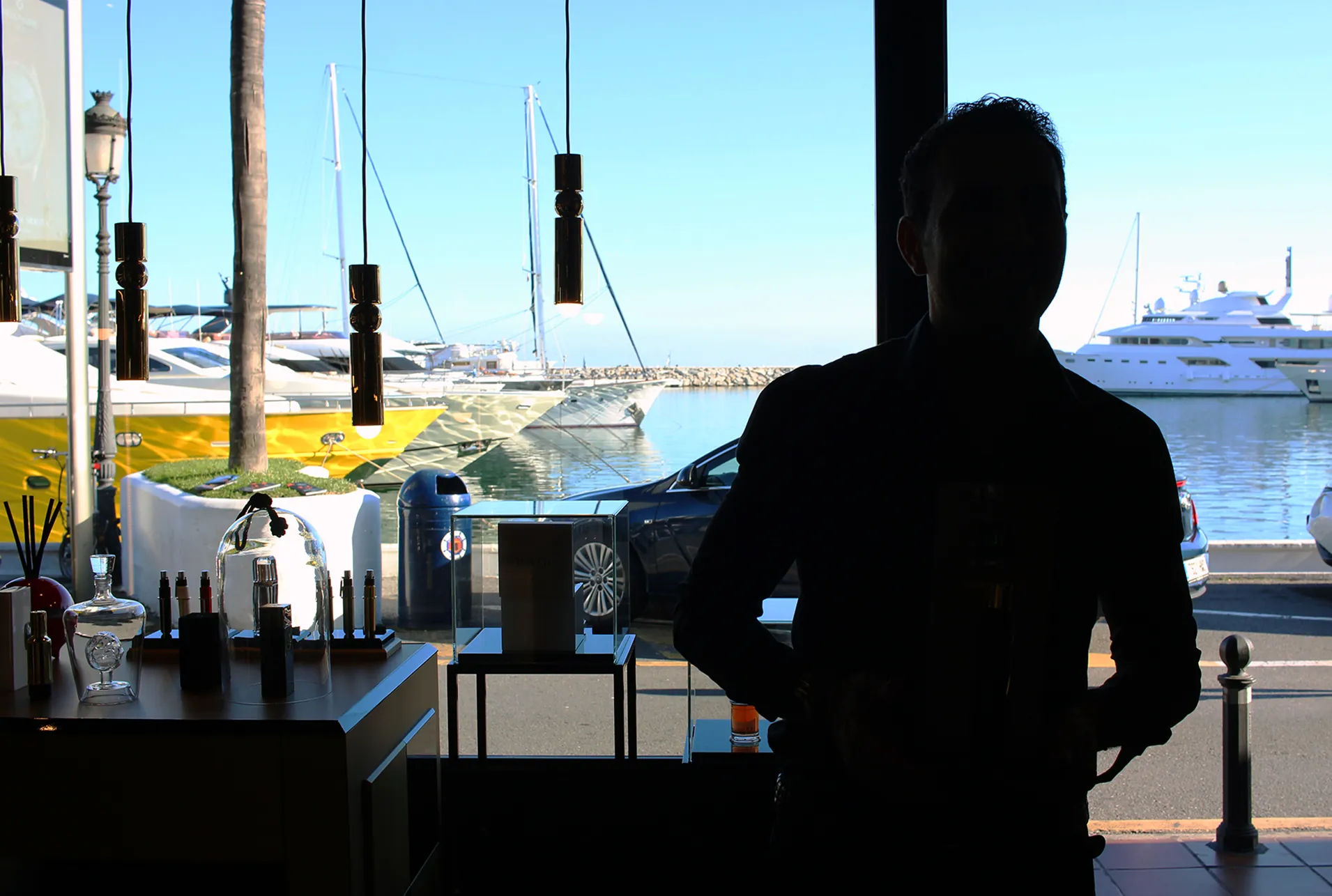 The Port of Puerto Banus Marina, view from Bar a Parfums