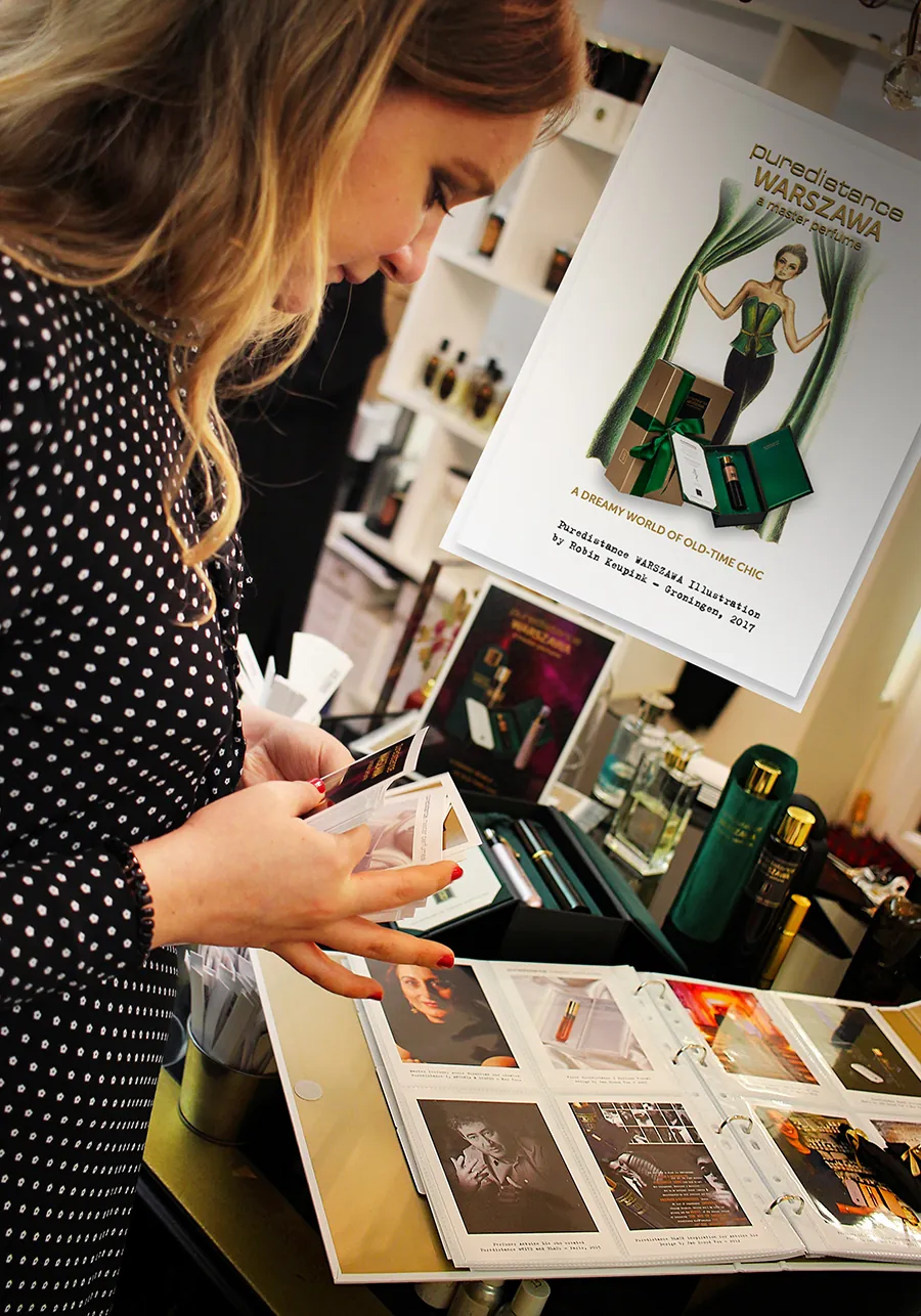 Daria of Sens Unique in Paris looking through our Postcards :)