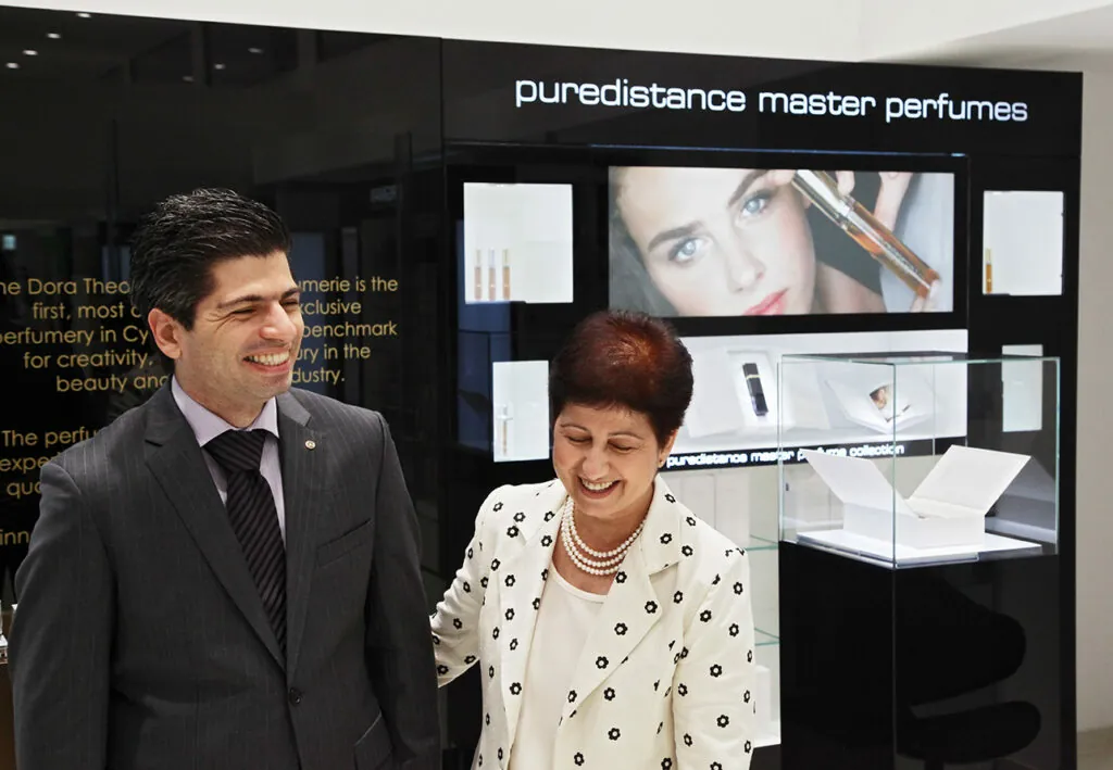 Puredistance store in a store at Perfumery Dora Theophilou in Cyprus